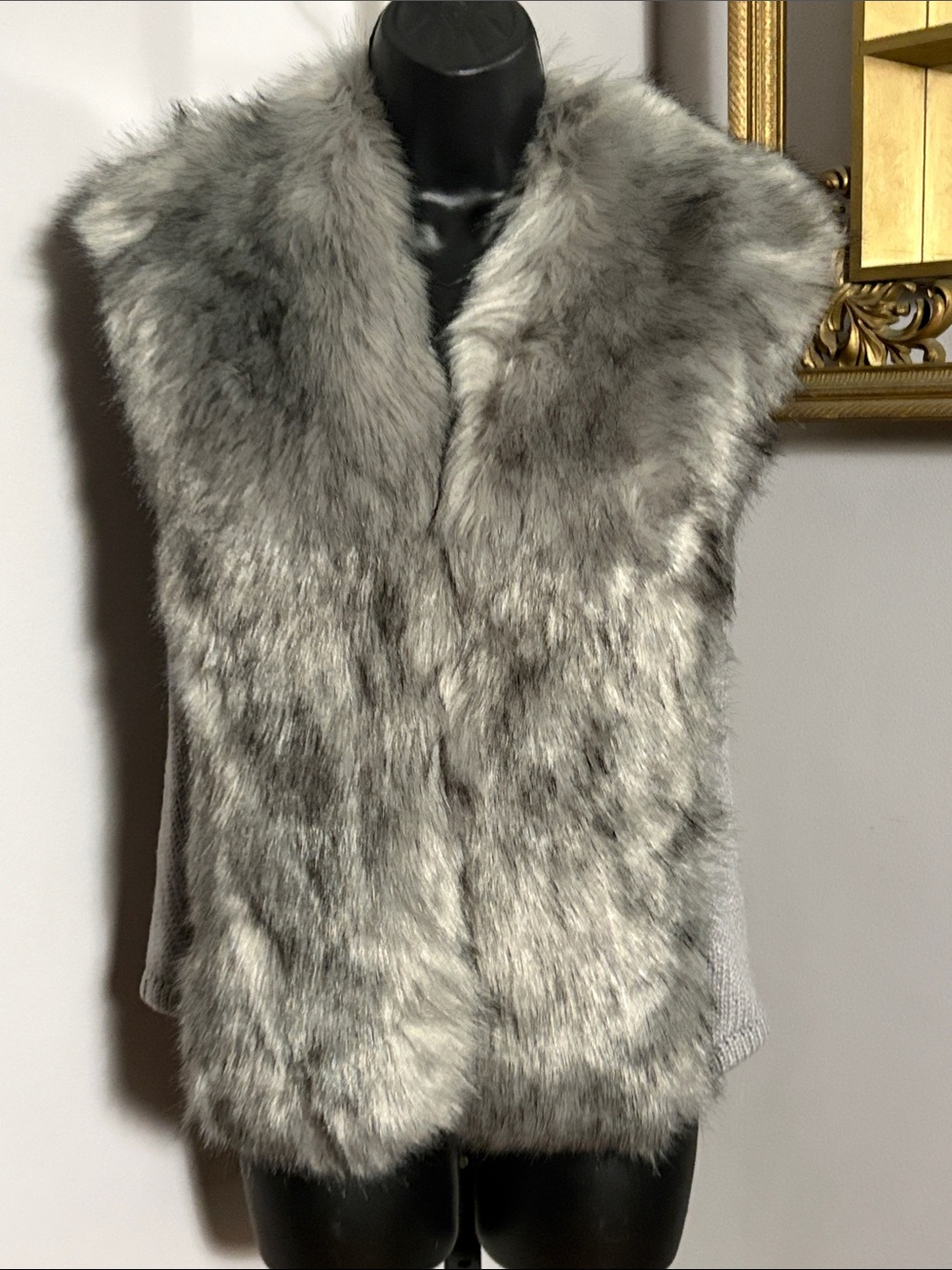 Love Token Medium Gray Faux Fur Vest - Plush Sleeveless Outerwear